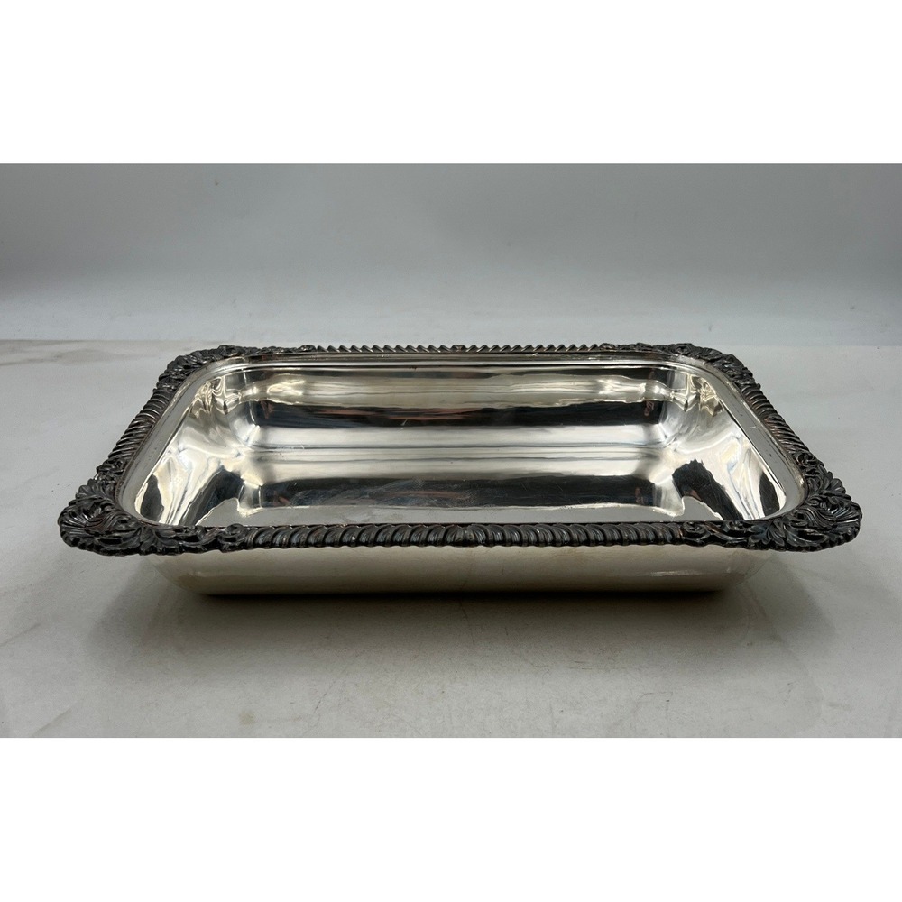 Antique Century Silver Plate Serving Casserole Dish Sea Shells